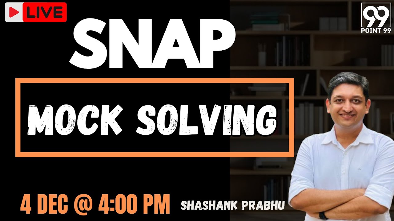 100 percentile in SNAP Live Mock Solving @CrackuInexam SNAP Mock Test