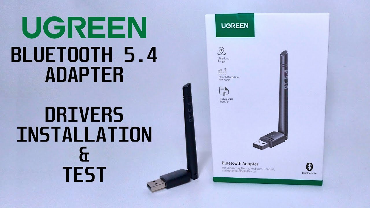 UGREEN 2024 5.4 Bluetooth Adapter for PC Long Range 100M - Unboxing, Drivers Installation & Test
