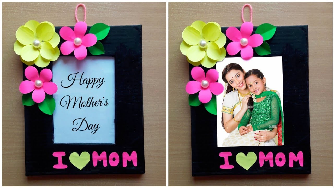 Easy Handmade Mother's Day Photoframe • mother's day gift idea • mother's day gift making at home