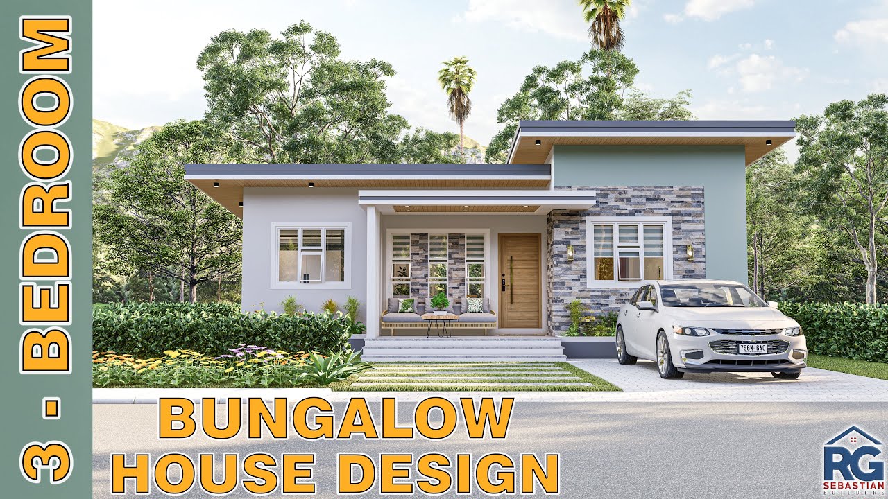 3- Bedroom Bungalow House Design 9.20 x 11.00 m