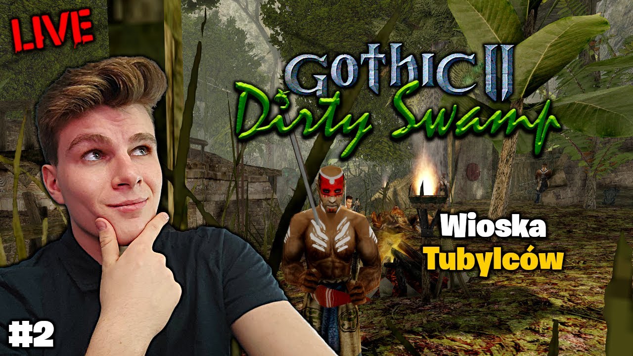 Gothic II: Dirty Swamp 🔥 Odwiedzamy Wioskę Tubylców! #2 🔴 [NA ŻYWO]