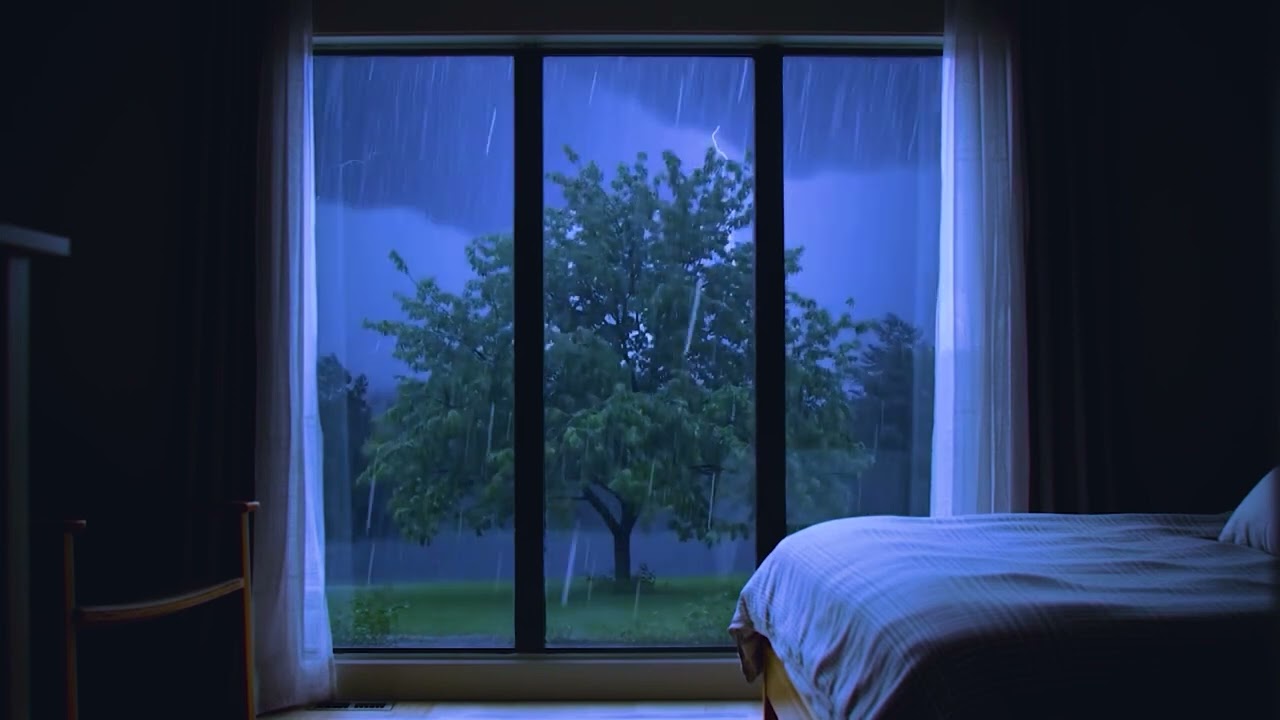 "Relaxing Rain Sounds for Sleep | 3 Hours of Deep Calm  | Thunderstorm & Rain Sounds | Cozy Night