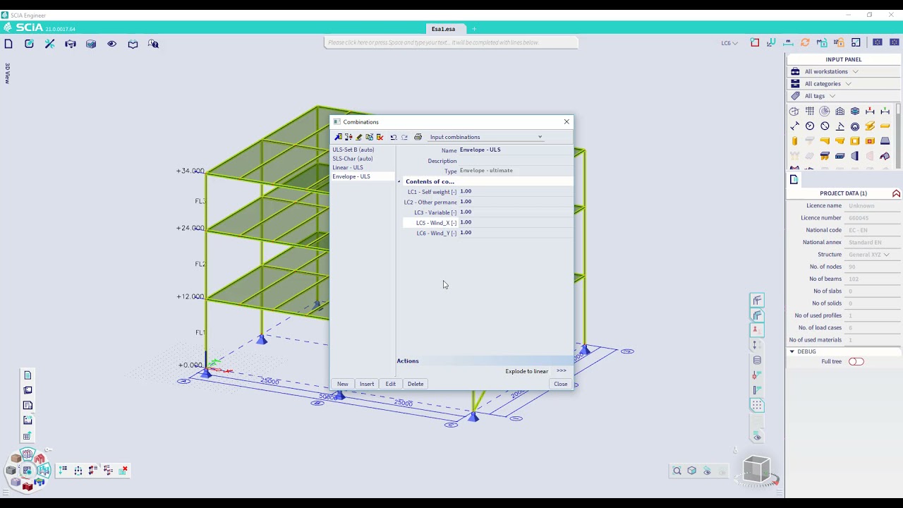 [EN] Creation of load combinations in SCIA Engineer