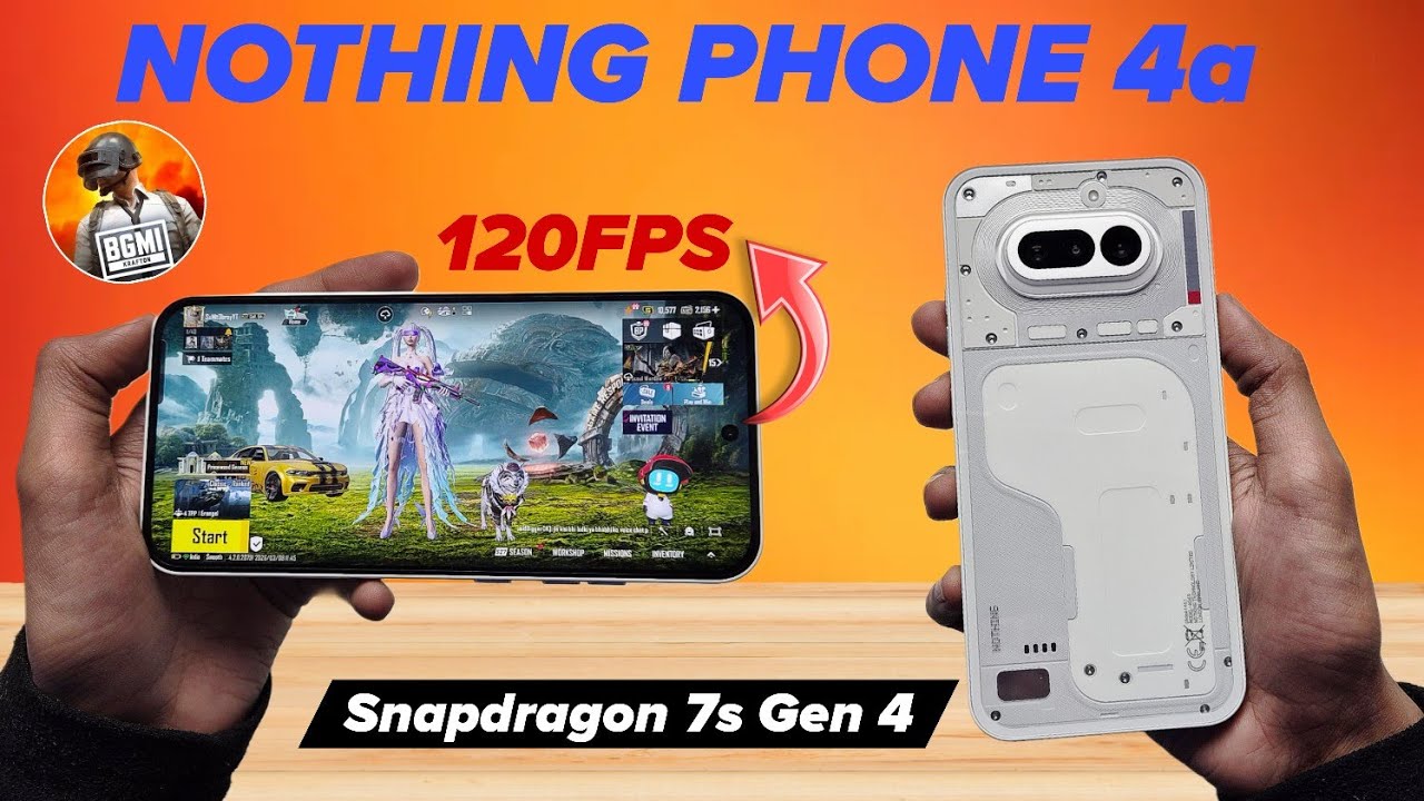 Nothing Phone 4a - Тест BGMI 120 кадров в секунду, тест нагрева и батареи | Snapdragon 7s Gen 4 ⚡