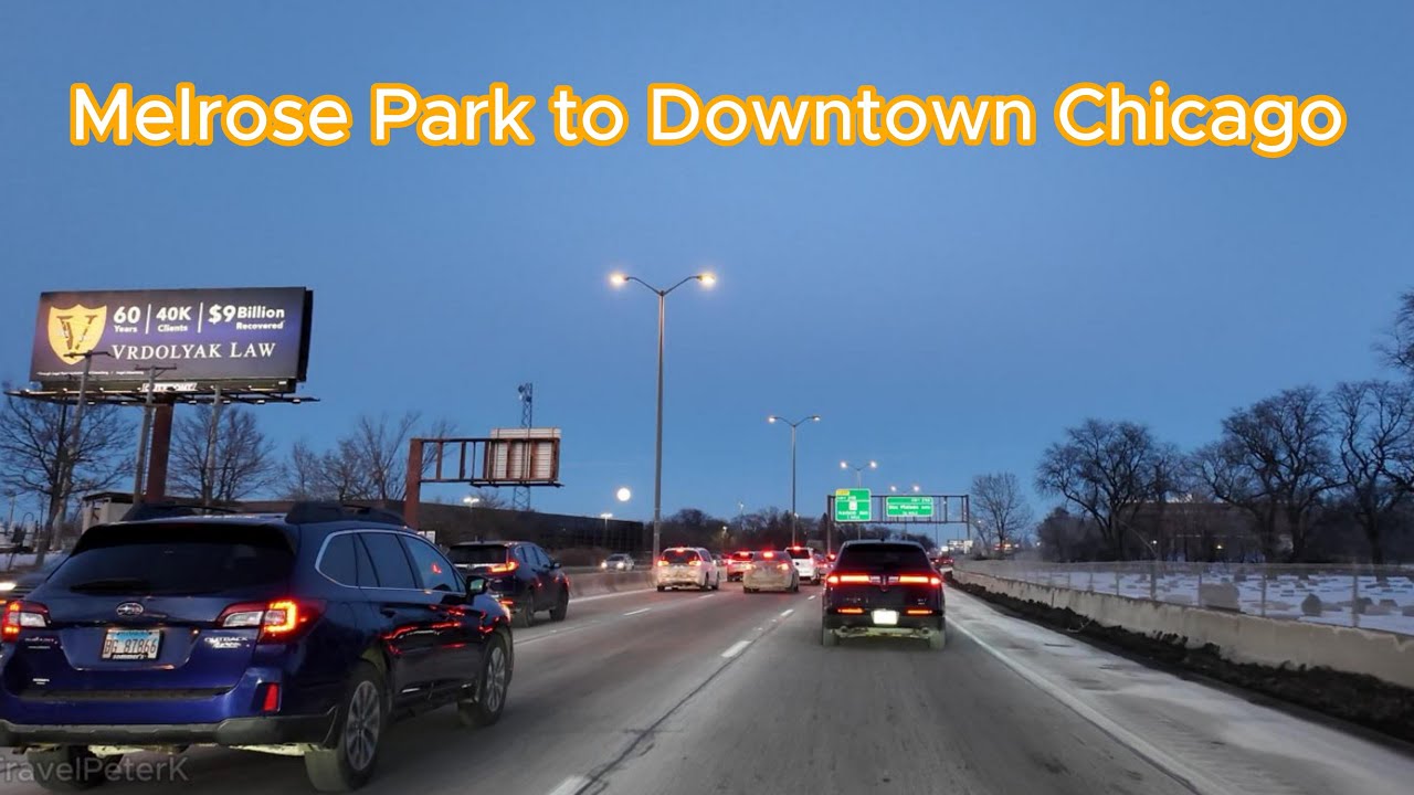 Driving from Melrose Park to Downtown Chicago via I-290 Expressway