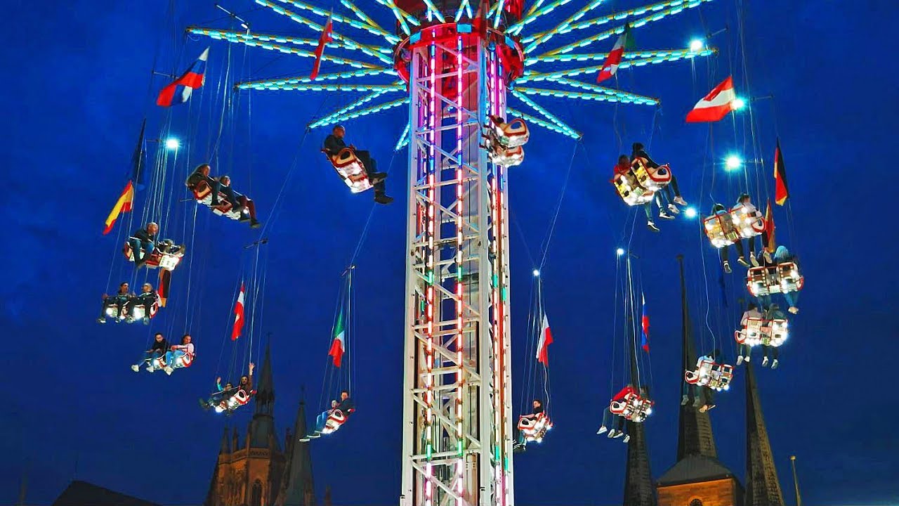 Erfurter Altstadtfrühling 2018 - The Flyer - Höchstes Kettenkarussell der Welt - 4K (UHD)
