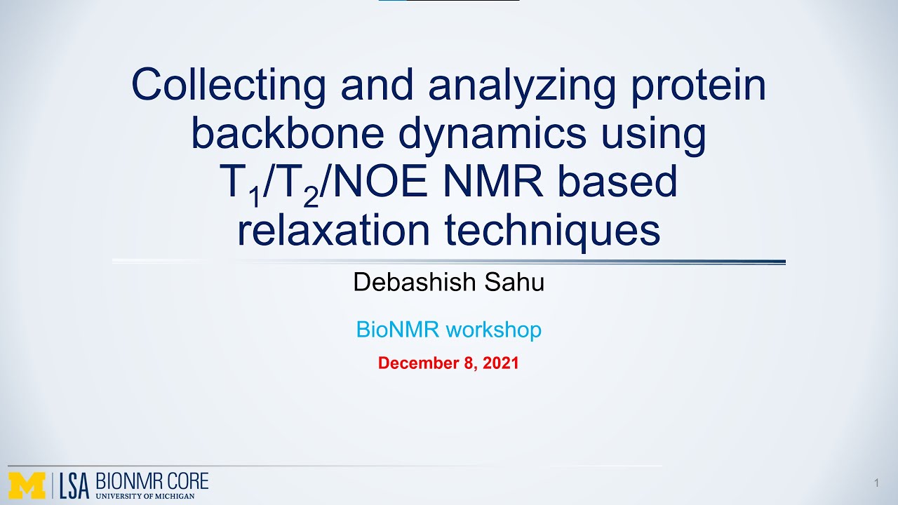 Collecting and analyzing protein backbone dynamics using T1/T2/NOE NMR based relaxation techniques