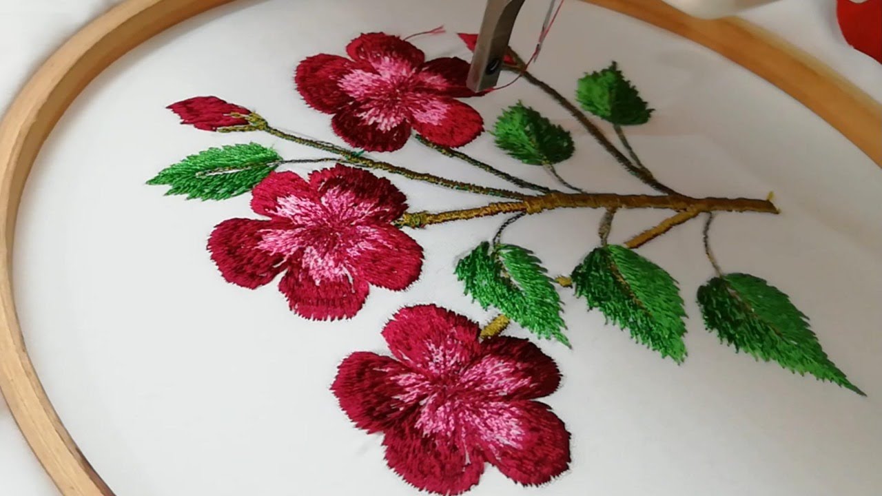 Awesome Flower Embroidery/Machine Embroidery/Tutorial for Beginners