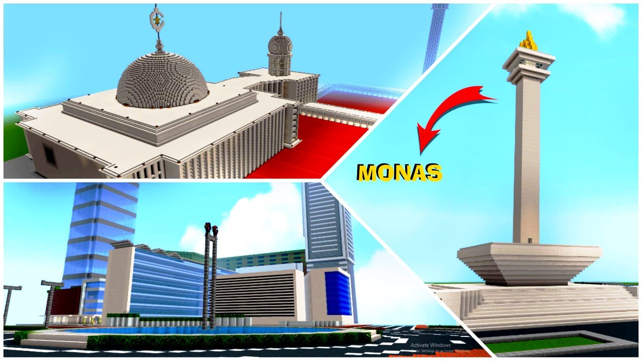 Download Map Kota Jakarta ada Monas, Masjid Istiqlal, Bundaran HI di MCPE