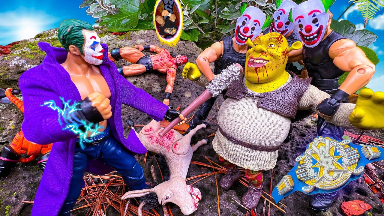 Shrek vs Joker Jon Moxley WWE Action Figure Match! Multiversal Championship!