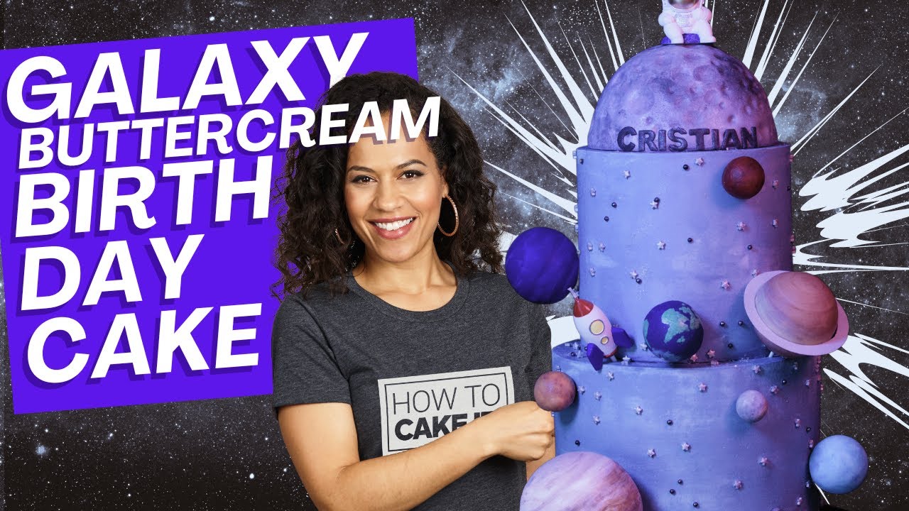 EPIC Buttercream Space, Planets & Moon Birthday Cake! | How to Cake It