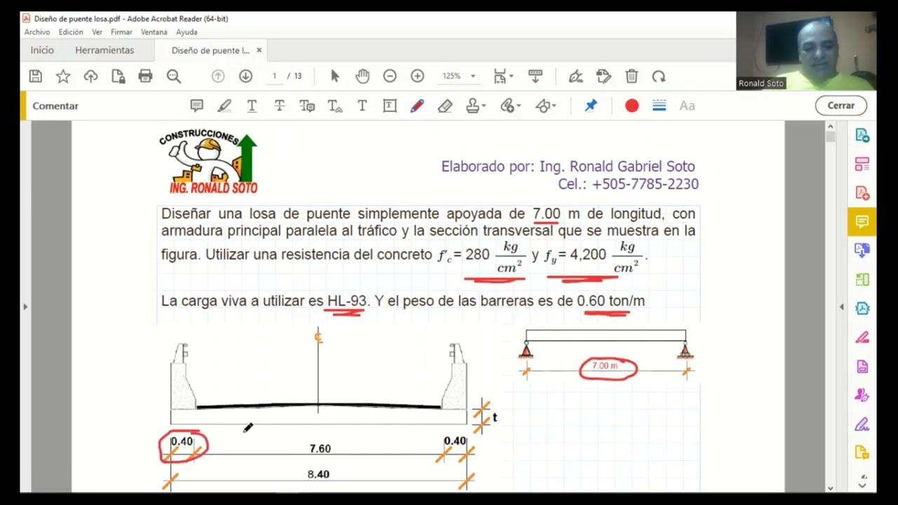 Diseño de puente losa de concreto reforzado