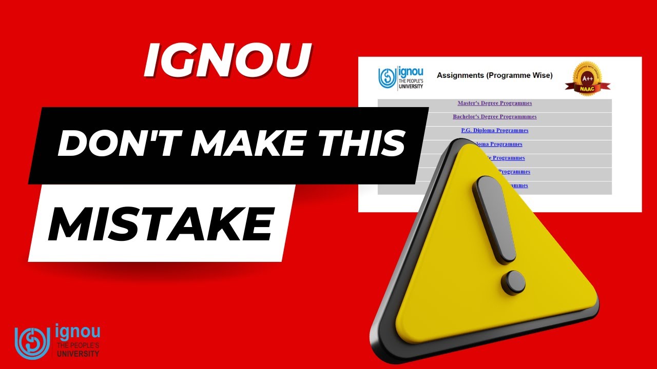 Avoid this Mistake | IGNOU December Exam | Assignments