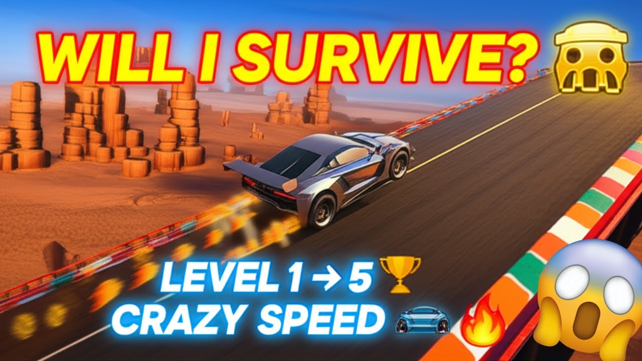 Mega Ramp Game 🏎️ WILL I SURVIVE? 🤯 Crazy Speed & LEVEL 1 → 5 Challenge 🏆🔥 #Gaming #MegaRamp