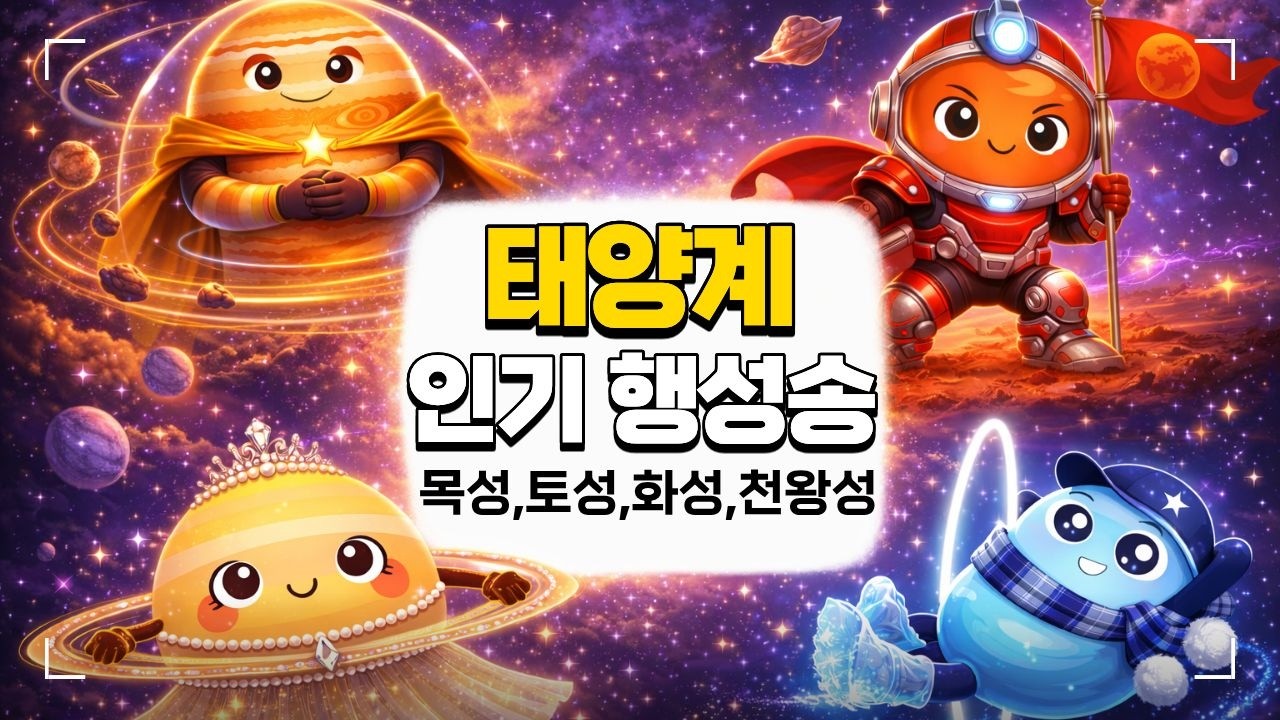 [태양계 인기 행성송]🎹목성, 토성, 화성, 천왕성ㅣThe Eight Planets 수금지화목토천해명#행성노래 #과학 by 너울나비