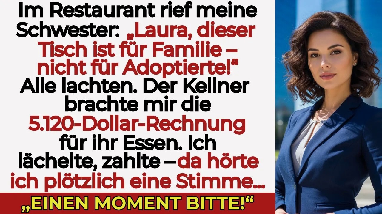 Beim Familienessen sagte meine Schwester： &bdquo;Such dir einen Platz&ldquo; &ndash; dann gab sie mir 5 120 $