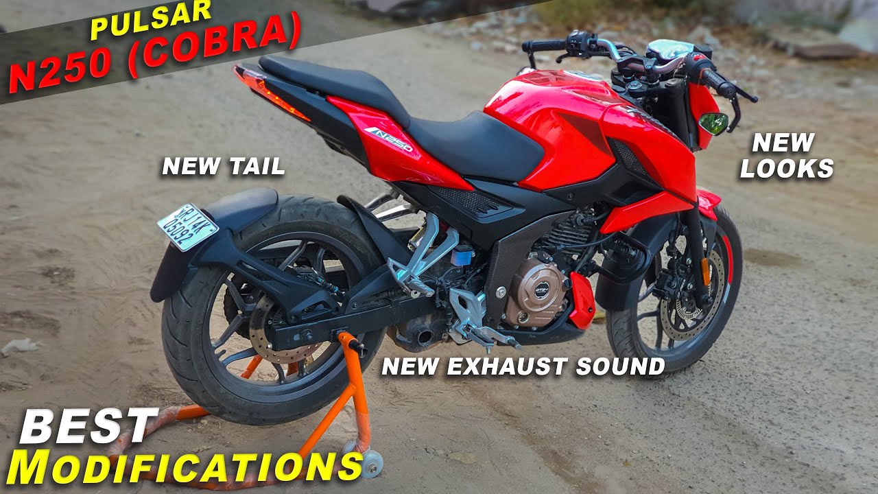 my COBRA (Pulsar N250) Modifications : New Exhaust Sound || New Tail Tidy || Monster Looks