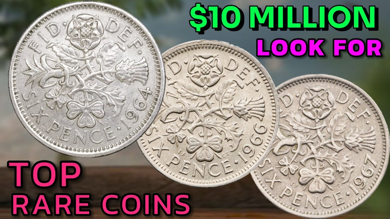 RARE British Sixpence Coins Worth BIG MONEY! 1964 &bull; 1966 &bull; 1967 &ndash; Elizabeth II