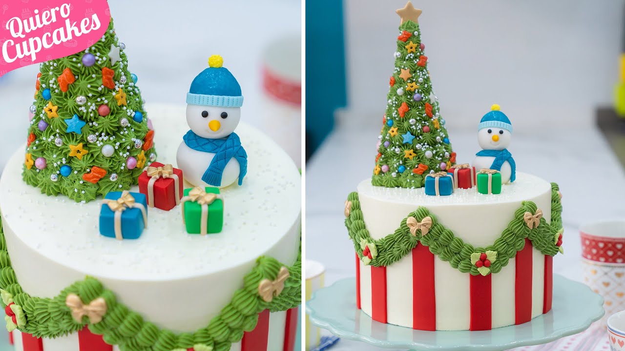 DECORACIÓN DE TARTA NAVIDEÑA 🎄 | ESPECIAL NAVIDAD | QUIERO CUPCAKES