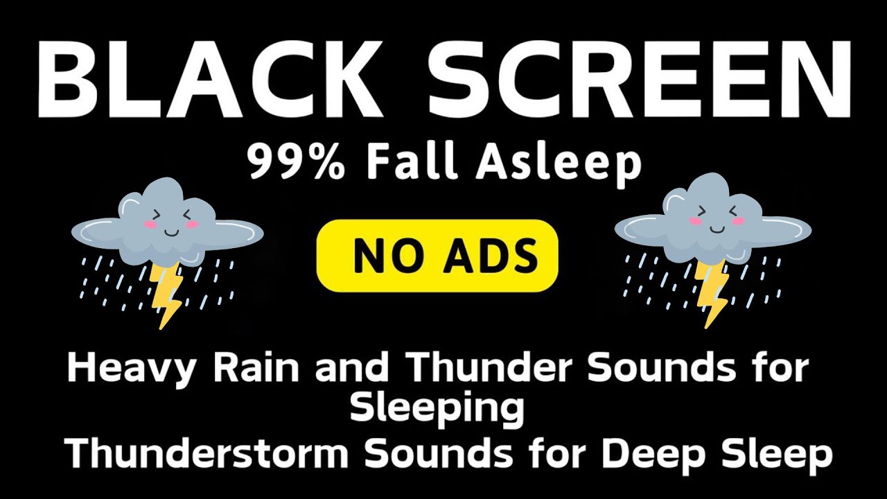 🔴 Heavy Rain and Thunder Sounds for Sleeping 💤 Black Screen | Pure Relaxation Sounds💤