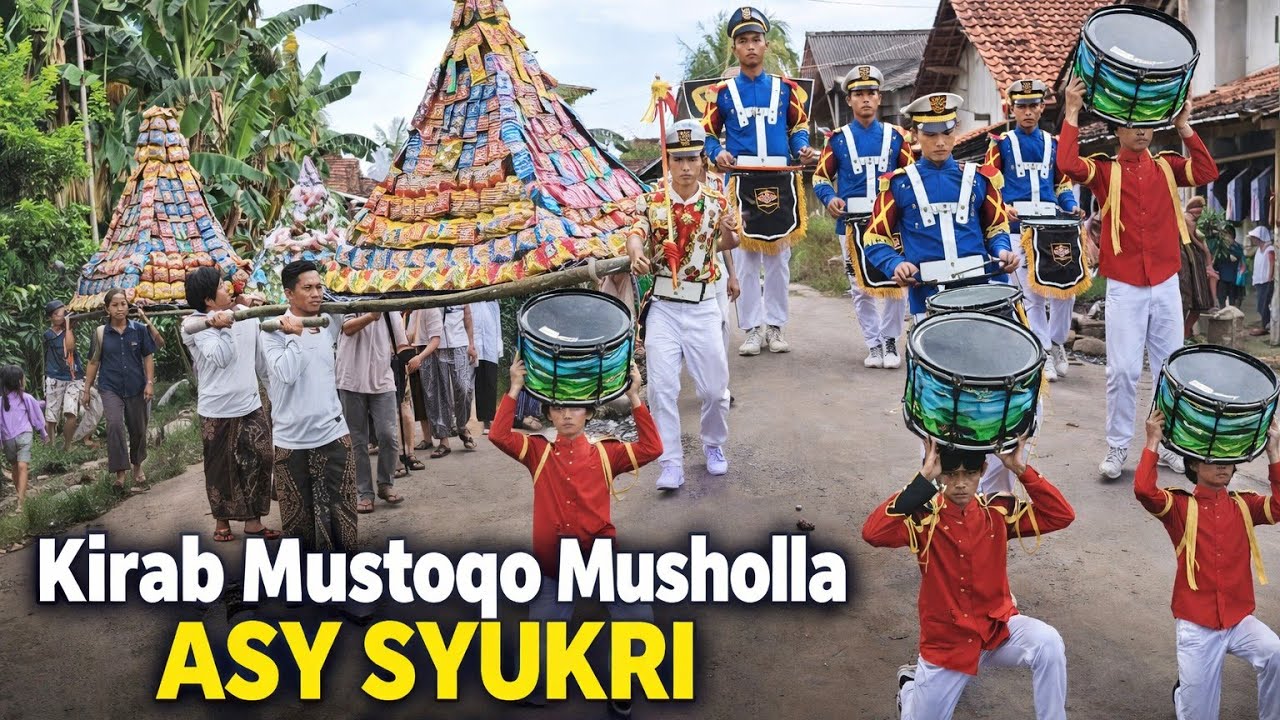Kirab Mustoqo Musholla ASY-SYUKRI Di Desa  Salakbrojo - Drumband KENCANA & SERGAP 