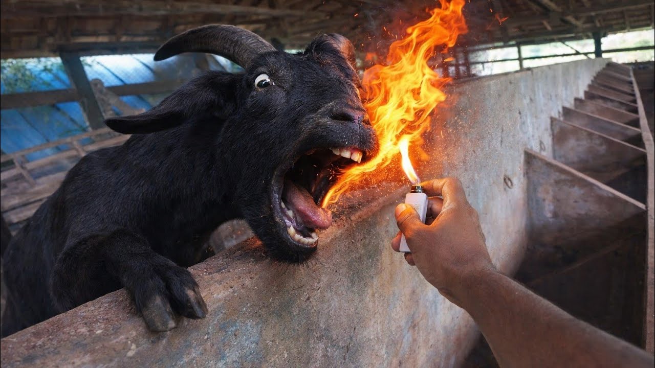 SEGURA O BODE ESTÁ PEGANDO FOGO!! A CRIATURA VAI MORRER QUEIMADA