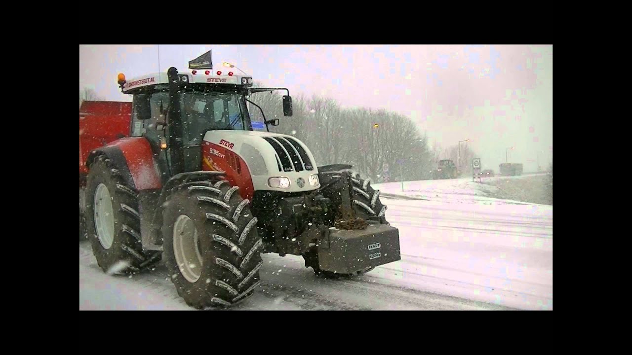 Steyr CVT 6195, Fendt 930 en Fendt 936 alle drie met een Beco 360