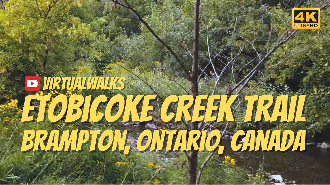 Walking through 4 parks along the Etobicoke Creek Trail in Brampton, Ontario, Canada