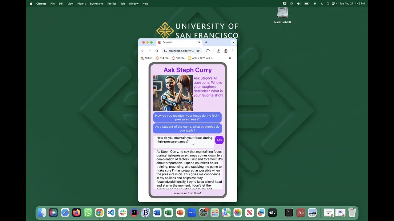 Make a ChatGPT App that lets you chat with Steph Curry or any NBA player