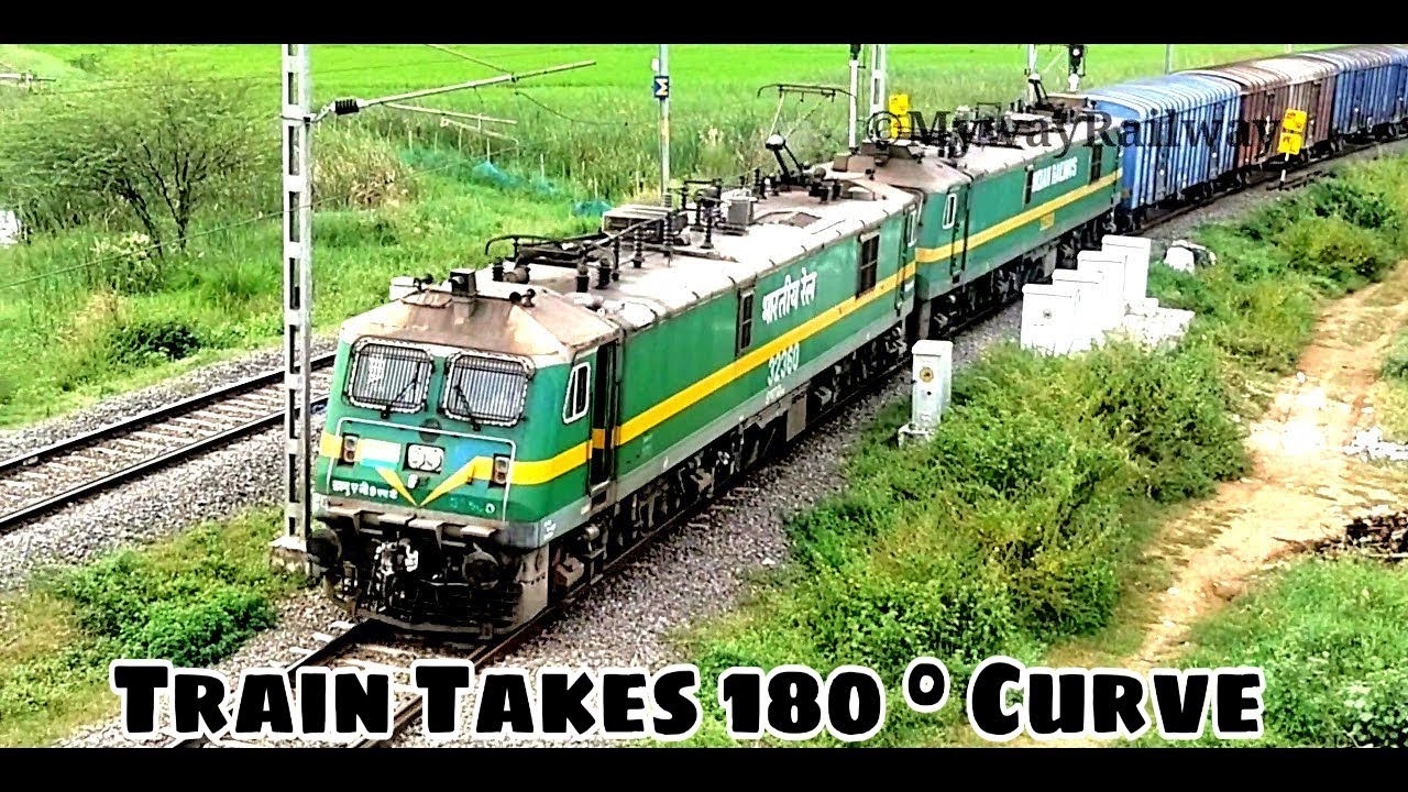 || Train Takes 180 degree Curve to enter The  Vijayawada BulB Cabin || Train under RailBridge ||
