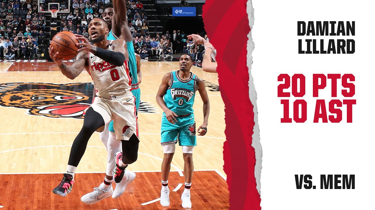 Damian Lillard (20 PTS, 10 AST) Highlights | Trail Blazers at Grizzlies