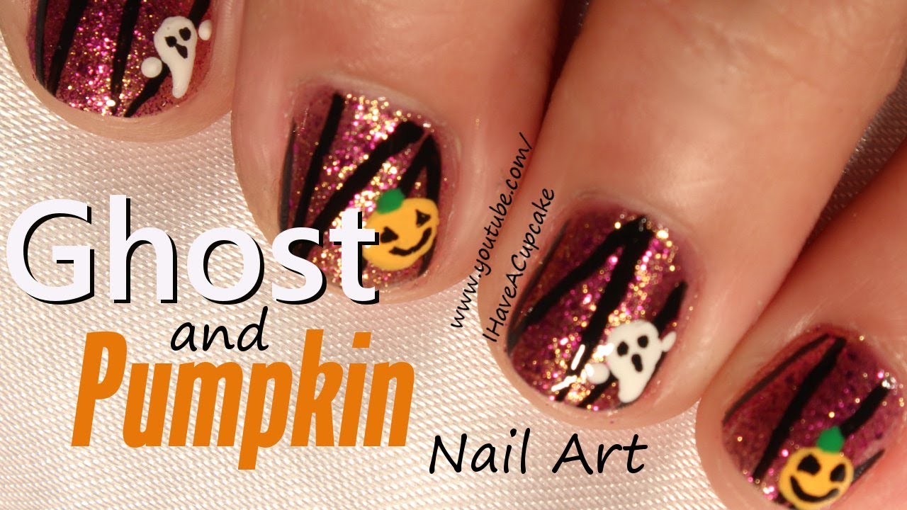 Halloween Nails - Ghosts and Pumpkins Nail Art