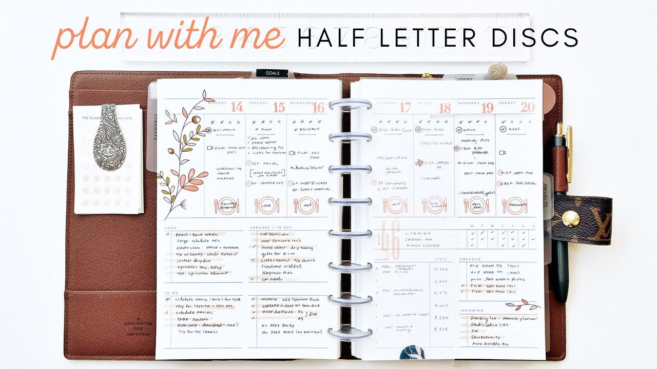 half letter discbound | plan with me | WO2P halfsies inserts