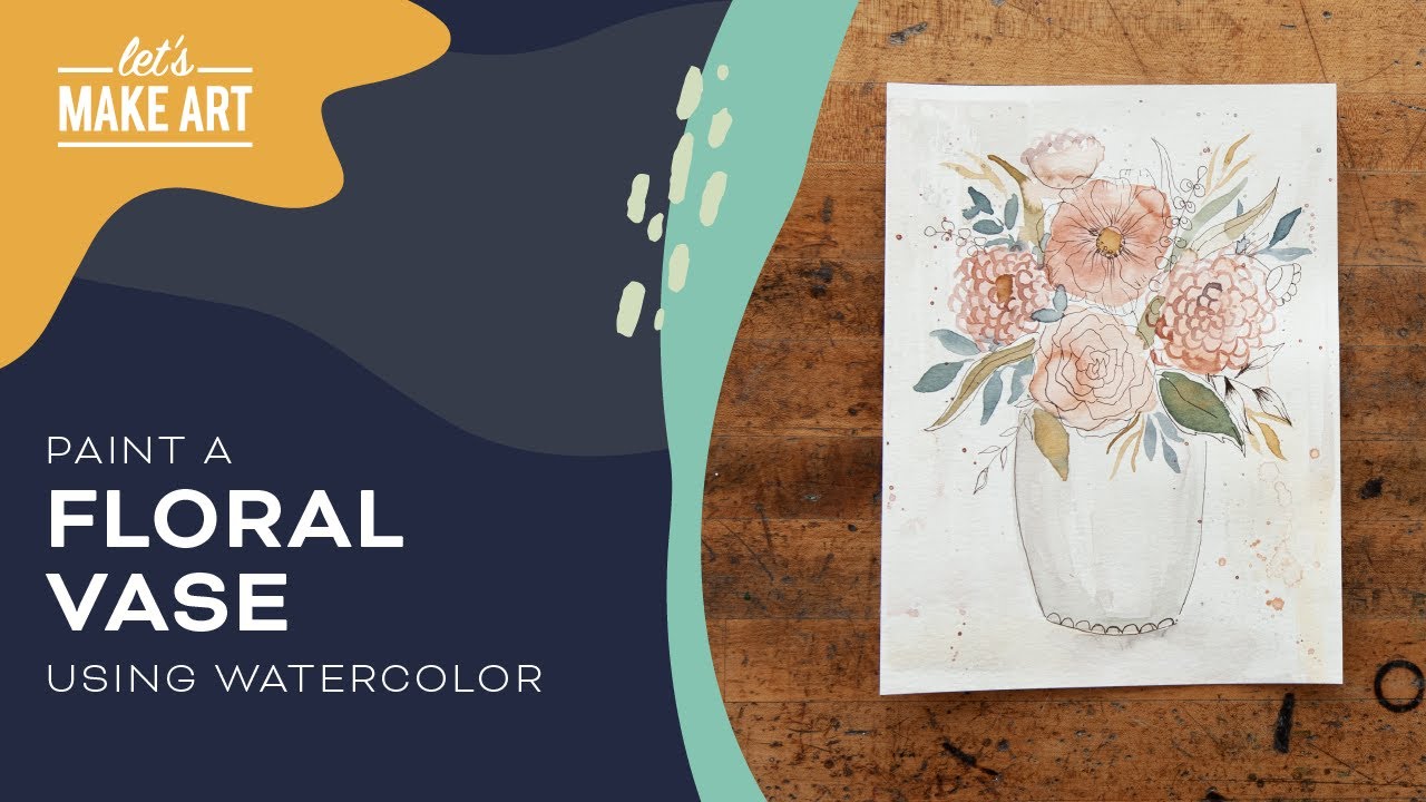 How To Paint a Floral Vase | Loose Ink and Wash Watercolor Painting by Sarah Cray & Let's Make Art