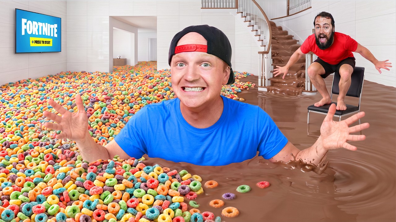 I Filled My House With CEREAL vs CHOCOLATE!