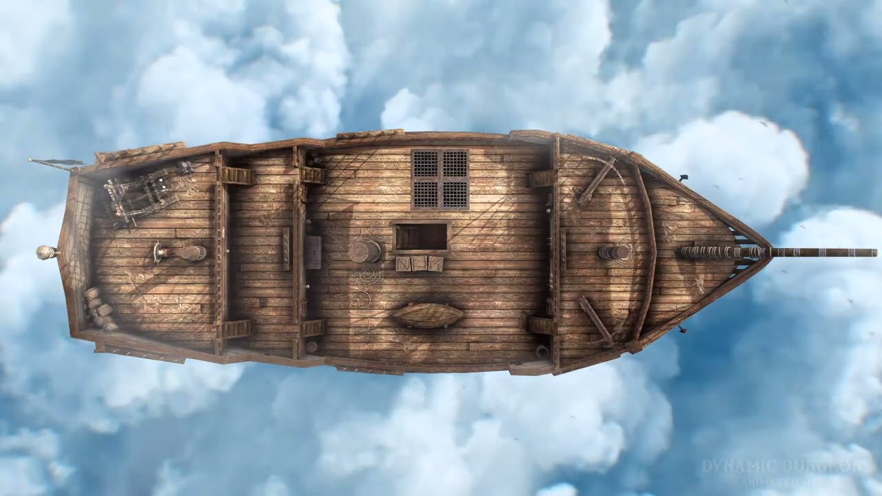 One-hour-long Ship 4K animated map - The Cloudhammer Upper Deck Day