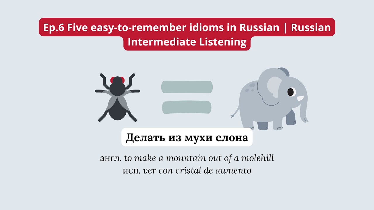 Ep.6 Five easy-to-remember idioms in Russian 🪰🌊🐇 | Russian Intermediate Listening