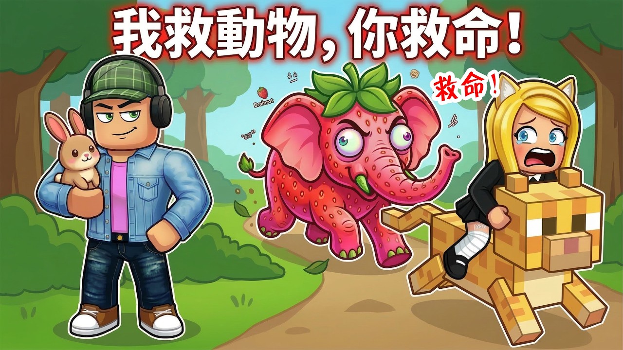 躲避動物追擊：救出Brainrot！………Escape Mad Beasts For Animals | ROBLOX