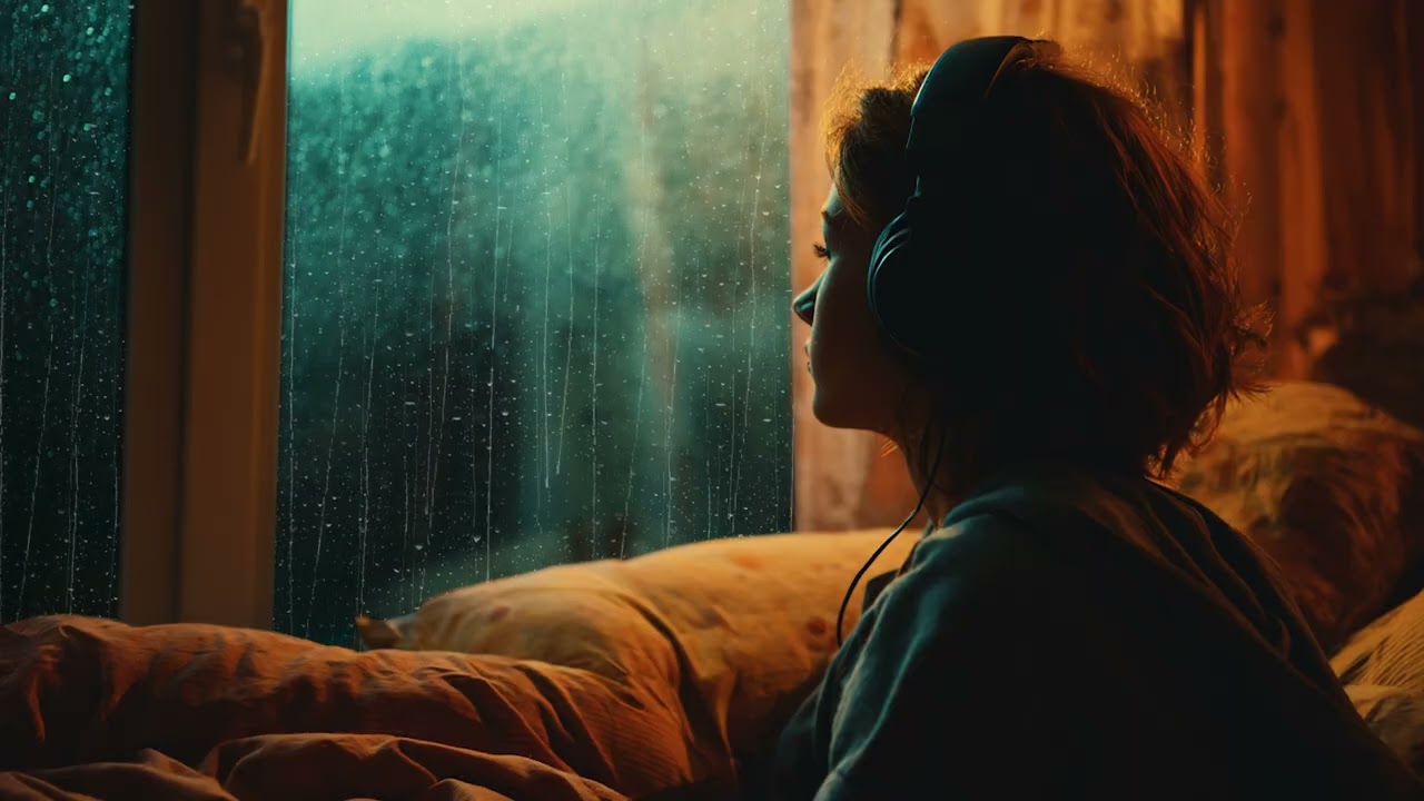 Sleep Instantly 🌑 Rain on Window in a Dark Abandoned Bedroom for Deep Calm