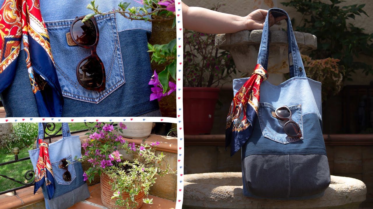 BOLSO CON JEANS VIEJOS  Y DESGASTADOS /Aprende, vende y emprende
