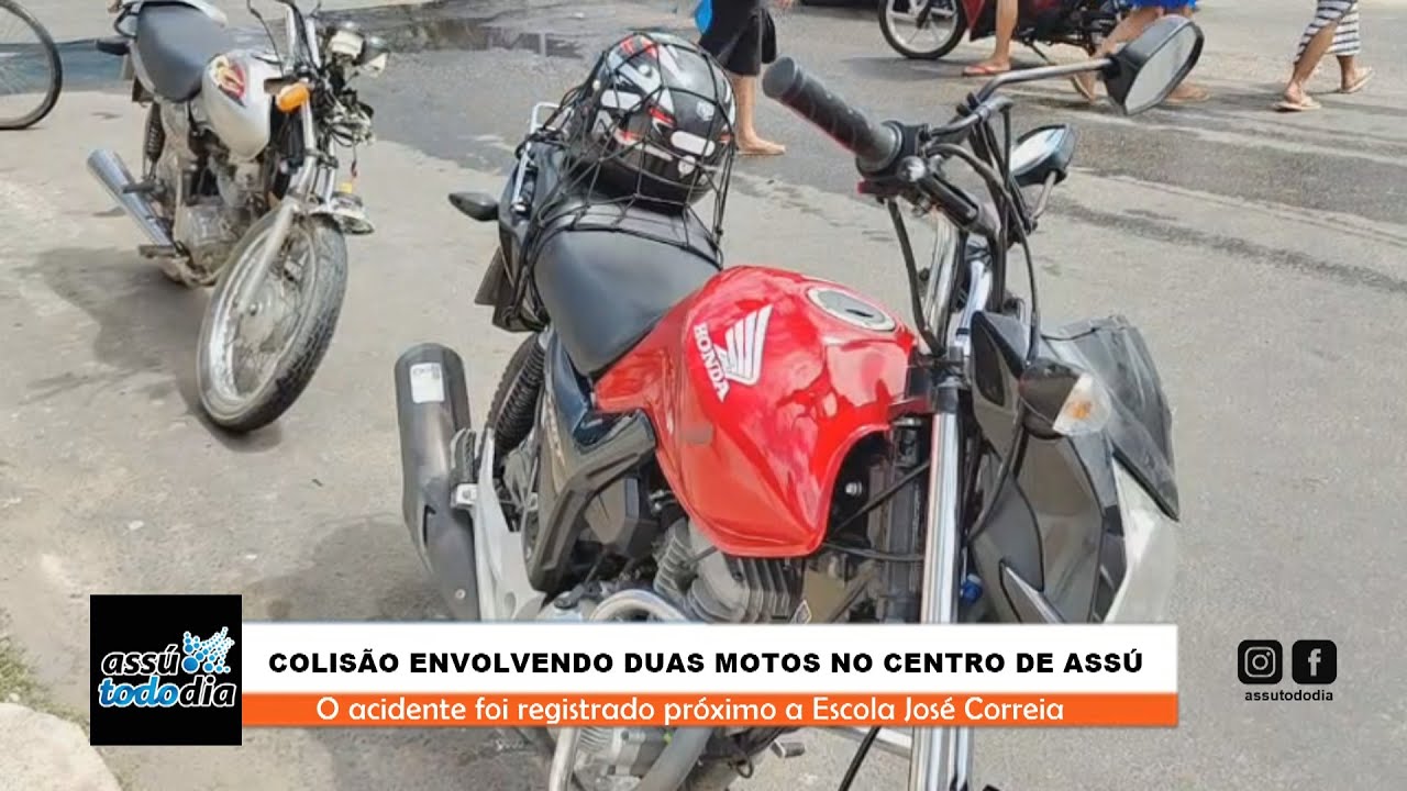 Colisão envolvendo duas motos no centro de Assú