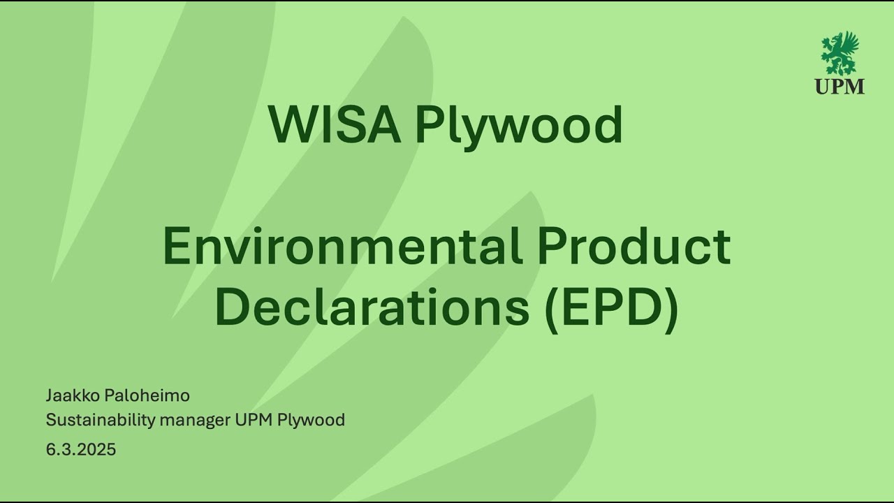 EPD usage guide for UPM's WISA® plywood products