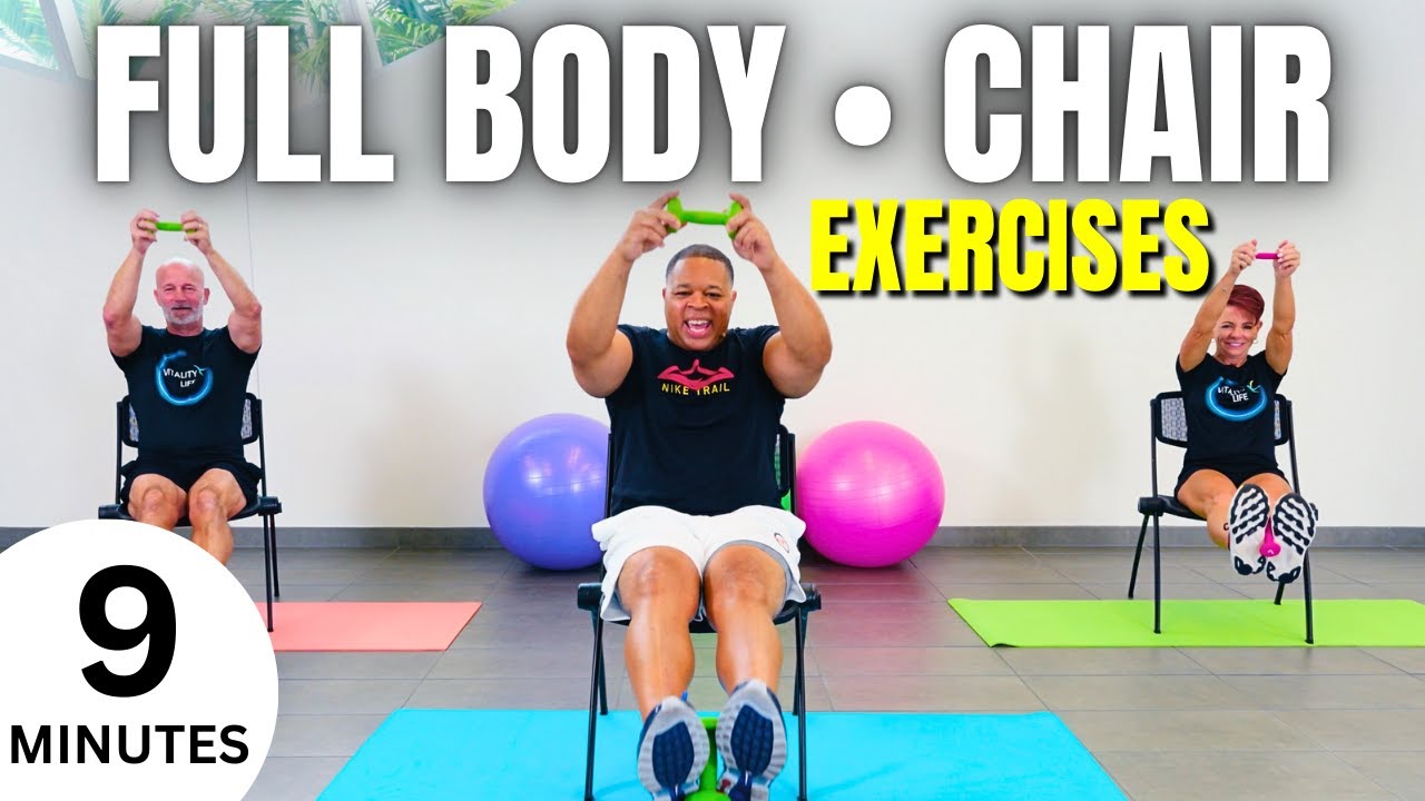 Тренировка всего тела на стуле с гантелями | Силовые тренировки сидя | Для пожилых людей и начина...