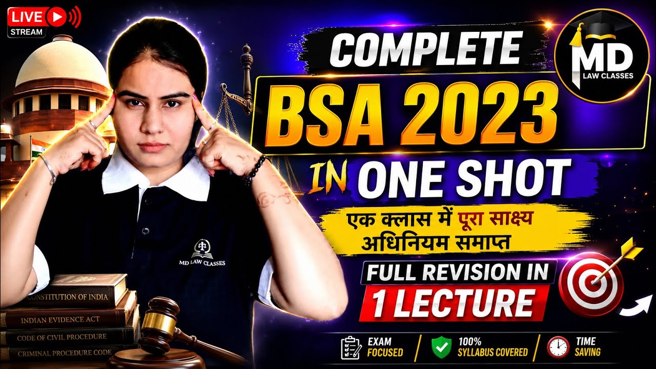 BSA 2023 IN ONE SHOT | COMPLETE BHARATIYA SAKSHYA ADHINIYAM 2023
