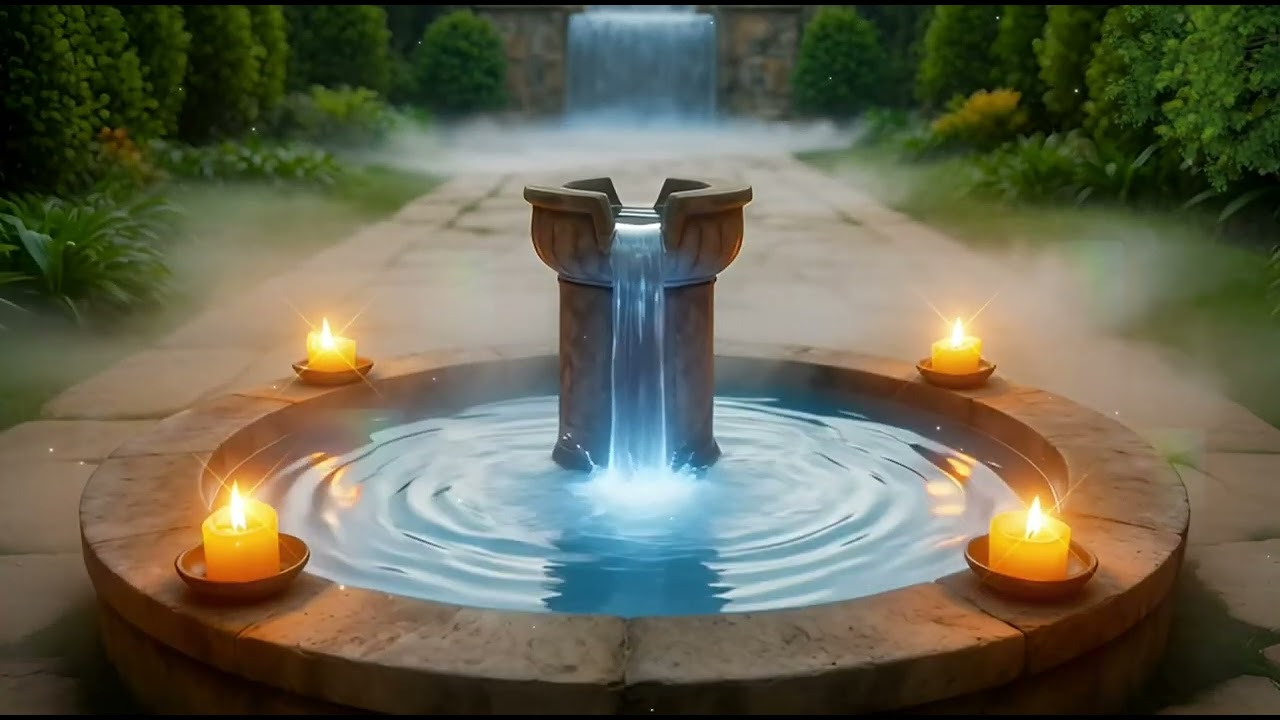 Ultra Realistic Garden Fountain Piano 🌿 Spring Evening Water Sounds for Deep Rest, Study Relaxation