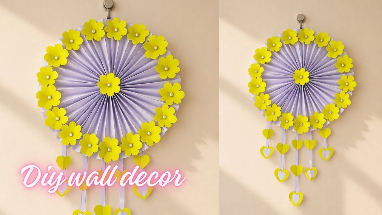 DIY Paper Flower wall hanging #paperwallcraft #wallhanging #diy #craft #paperflowercraft#diydecor 