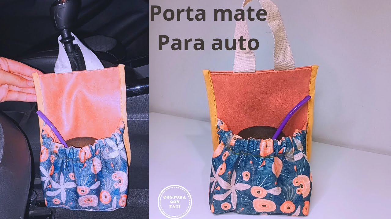 DIY – CÓMO HACER  PORTA MATE PARA AUTOS / coser porta mate / tutorial de porta mate para auto