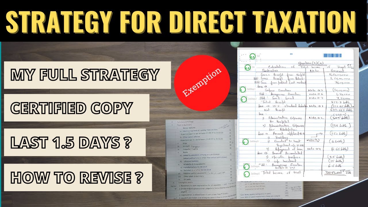 Full CA Final DT Strategy to pass in First Attempt with Exemption