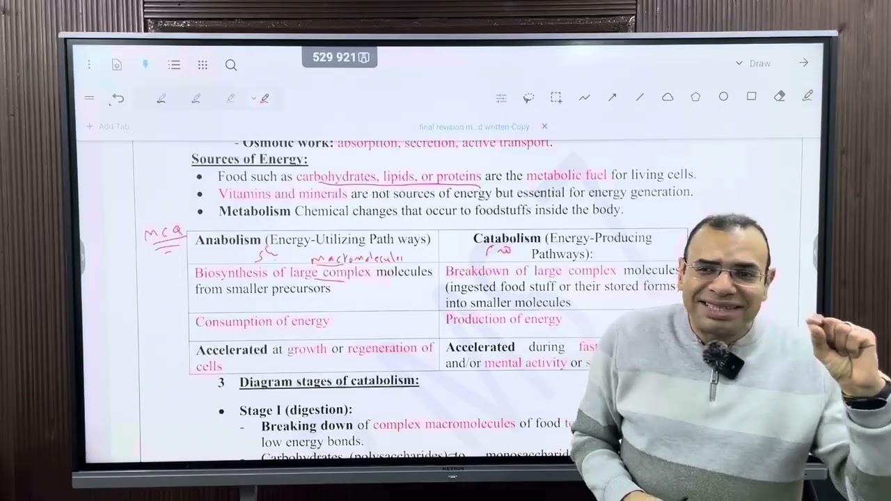 الجزء الاول من كراش البايو 103 الحصة الاولى bioenergetics Part 1 ETC أ.د / محمد السباعي 