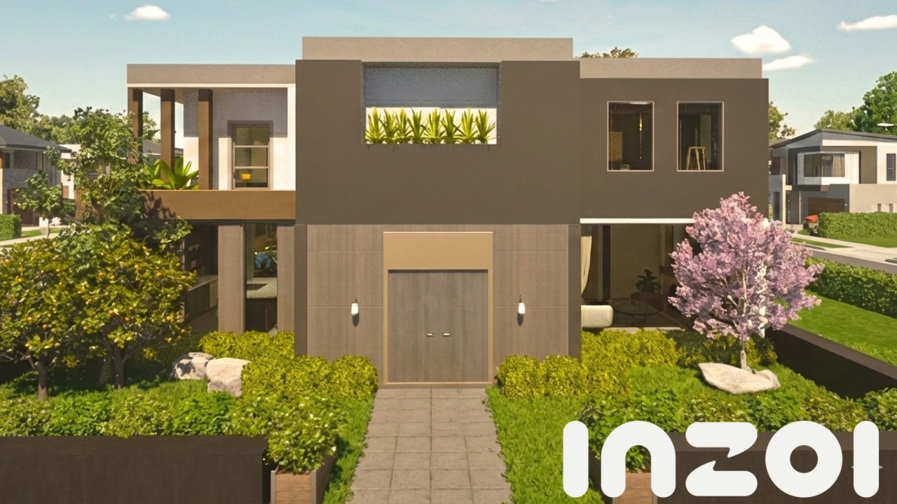 Millennial Gray Modern House| Inzoi Speed Build [No CC]